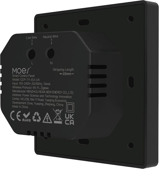 MOES Стенен стенен прекъсвач с сензорен дисплей Wi-Fi
