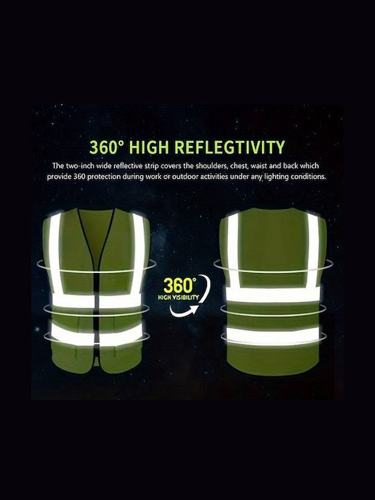 Men's Safety Work Vest with Reflective Tapes Yellow