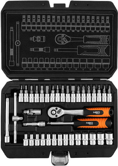 Neo Tools Ratchet with Sockets 1\4" 38 Pieces