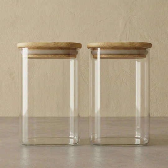 Kesper Set Bamboo Transparent Lunch Boxes 10x10cm 6 Pieces