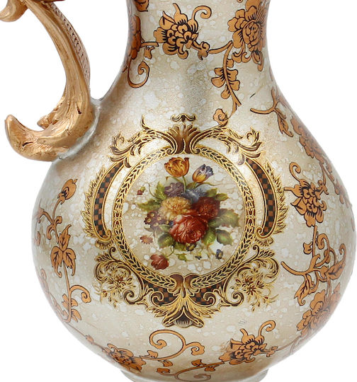 Keskor Vază Polirășină Bej 21x16xÎnălțime 33cm