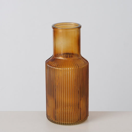 Boltze Decorative Glass Vase Yellow Φ9.9xH22cm