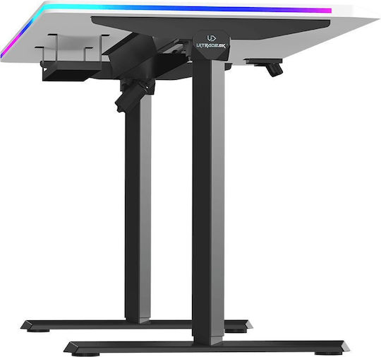 Γραφείο Gaming με Ρυθμιζόμενο Ύψος 140x70x120εκ. Black And White Γραφείο Gaming με Ρυθμιζόμενο Ύψος 140x70x120εκ. Black And White