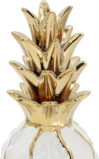Ceramic Decorative Φ11x27 From Pineapple White Gold Keskor 78767