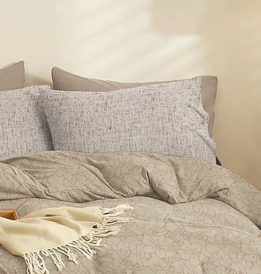 Cokitex Marta Eden Bed Sheet Set Super King with Rubber Hugger 170x200+30cm Mocha 4 Pieces