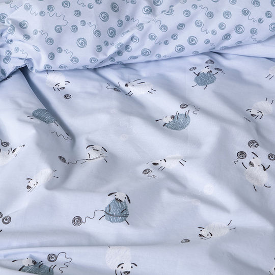 Kentia Set Bed Sheets for Single Bed 160x245cm Light Blue (3pcs)