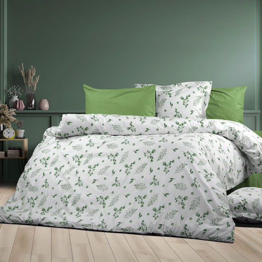 Dimcol Myrto Bettlaken Set Super-Doppel 220x240cm 351 Grün 4 Stück