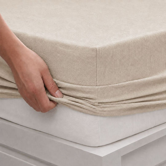 Hälfte Doppel Bettlaken Mit Gummibettlaken 120x200cm Beige