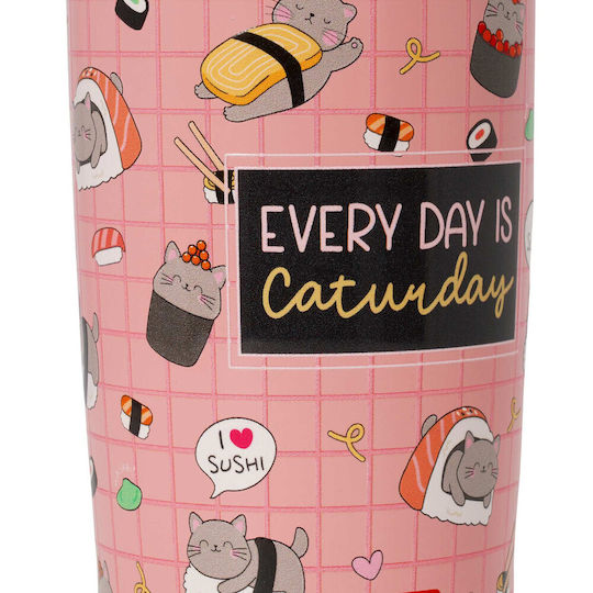 Legami Milano Sushi Cat Thermosflasche Rostfreier Stahl / Kunststoff