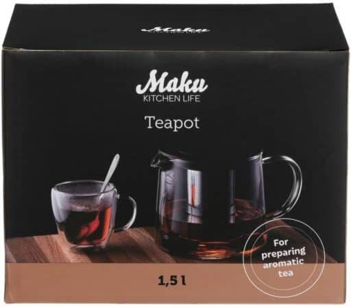 Чайник с Филтър Стъклен 1500ml