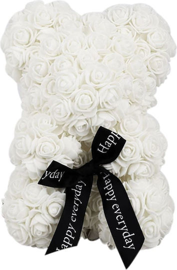 Teddybär aus künstlichen Rosen White 25cm in Box Fly Digital