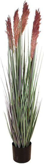 Kunstgras Rosa Blume Topfpflanze 122cm