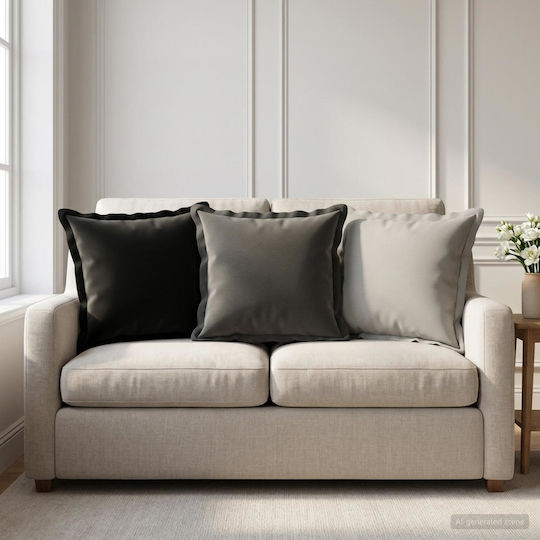 vidaXL Διακοσμητική Μαξιλαροθήκη Houten Μαύρο 30x30εκ.