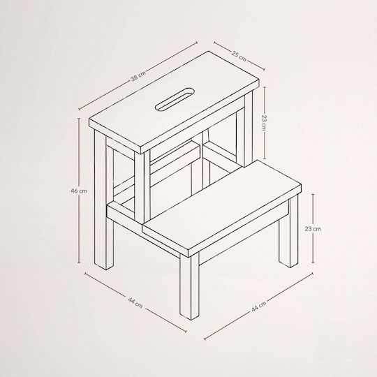 Küchensitz Hölzernes Bambus 44x44x46cm