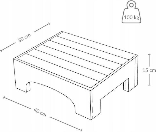 Σκαμπό Κουζίνας Ξύλινο Μπαμπού 15x40x30εκ.
