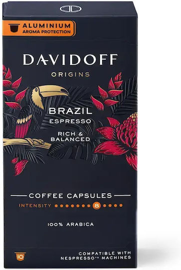 Davidoff Κάψουλες Espresso Συμβατές με Μηχανή Nespresso 10caps
