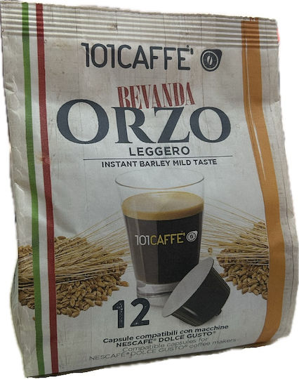 101Caffè Capsule Orzo Bio Leggero (Băutură din orz) Compatibile cu Mașina Dolce Gusto 12capace