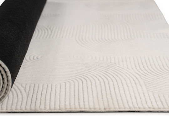 Tzikas Carpets Relief Antirutsch Teppich Flur Weiß Creme 80x150cm