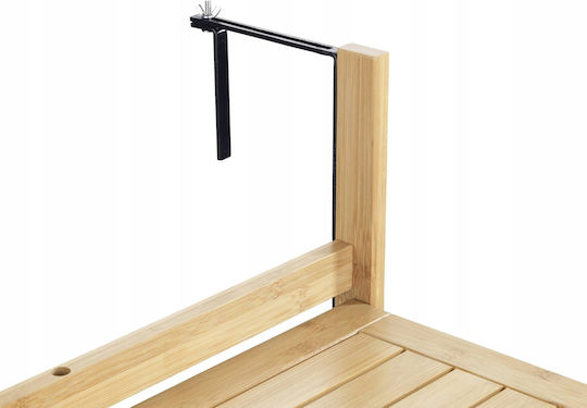 Masă Pentru Spații Exterioare Mici Din Bambus Pliabilă Maro 60.5x42cm
