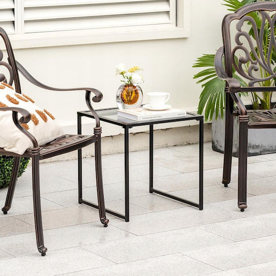 Metal Sitting Room Table for Small Outdoor Spaces Metal 70x70cm