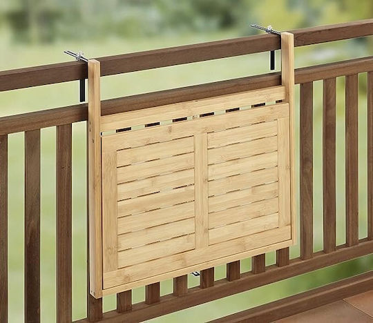 Masă Pentru Spații Exterioare Mici Din Bambus Pliabilă Maro 60.5x42cm