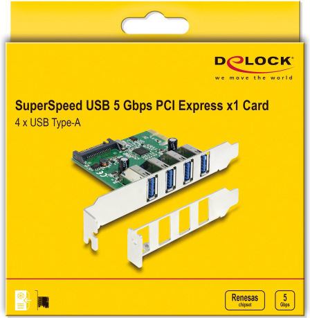 DeLock Κάρτα PCIe σε 4 θύρες USB 3.0