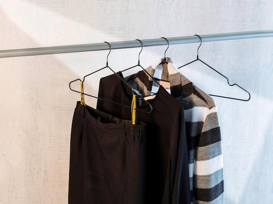 Wenko Foldable Wardrobe Hanger for Pants Metallic Black SP01_15934135 20 Pieces
