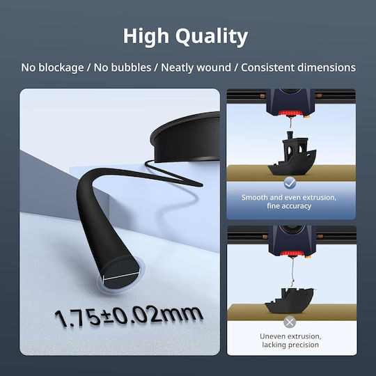 Anycubic ASA 3D Printer Filament Μαύρο 1kg