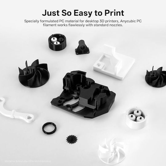 Anycubic ASA 3D Printer Filament Μαύρο 1kg