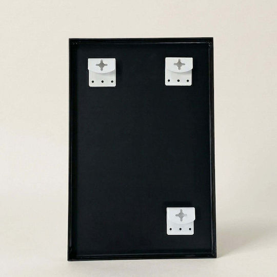 Edaxo Rechteckiger Badezimmerspiegel aus Metall 60x40cm Schwarze