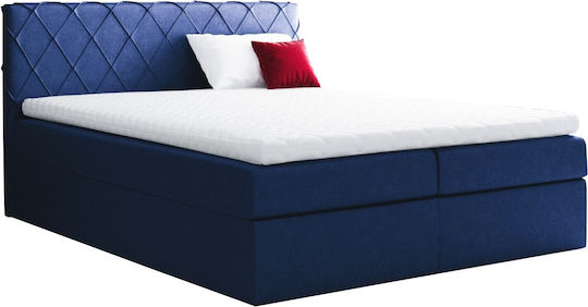 Paros Bett King Size mit Stauraum & Matratze 200x200cm Blau Paros Bett King Size mit Stauraum & Matratze 200x200cm Blau