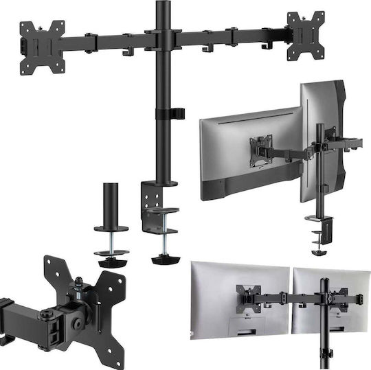 Mozos MS03 Desk Mount for 2 Screens up to 32" with Extension Arm