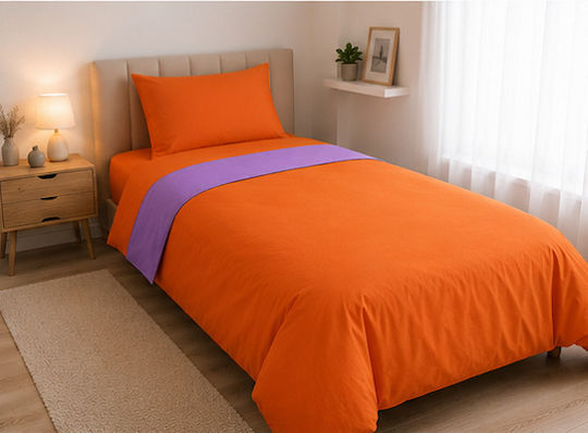 Hatzitex Duvet Cover Single 160x230 Colours Orange-Purple