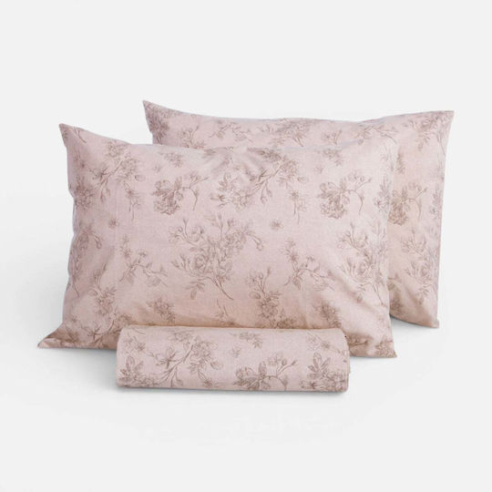 Nef-Nef Homeware Set Duvet Cover Cotton 240x230cm Super King with 2 Pillowcases Dream Ecru