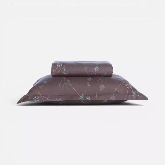 Nef-Nef Homeware Set Duvet Cover Cotton 240x230cm Super King with 2 Pillowcases Desirous Deep Taupe