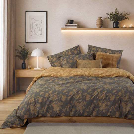 Nef-Nef Homeware Set Duvet Cover Cotton 240x230cm Super King with 2 Pillowcases Dream Ecru