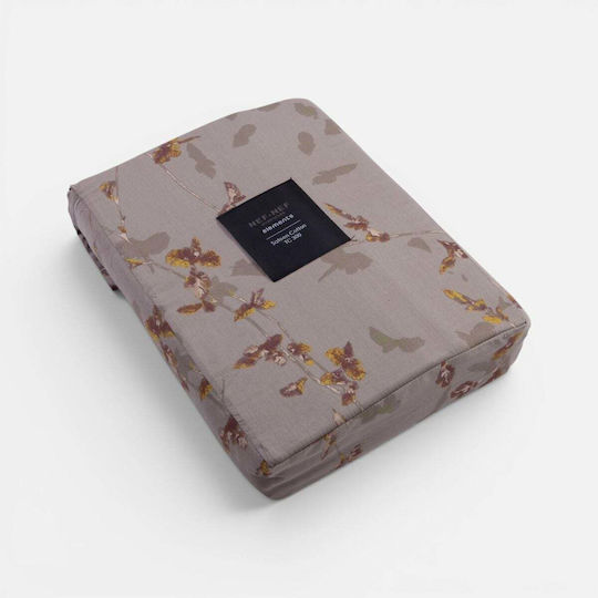 Nef-Nef Homeware Σετ Παπλωματοθήκη Beige Βαμβακερή 240x230cm Υπέρδιπλη με 2 Μαξιλαροθήκες Beige
