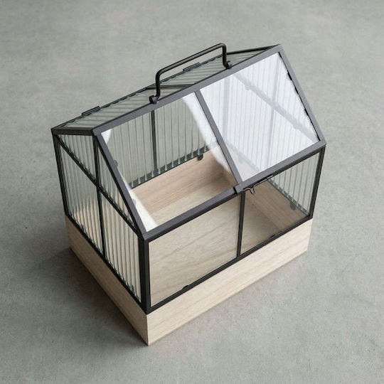 Edaxo Gewächshaus Haus mit Metallischem Rahmen 30x26x18cm