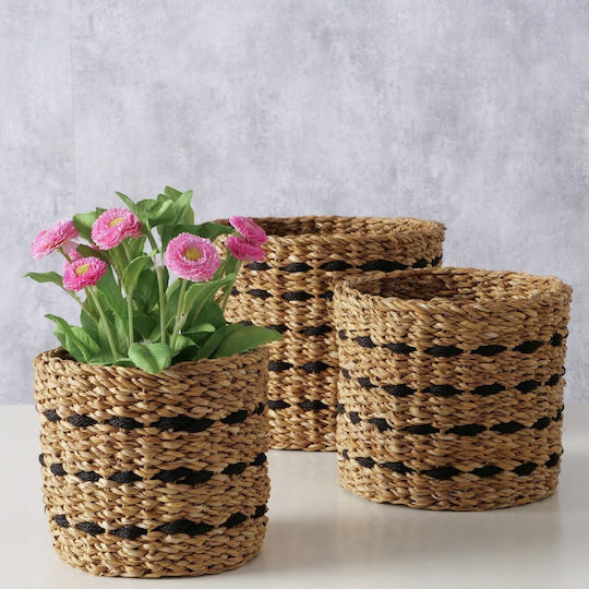 Boltze Комплект Декоративни Текстилни Кошници Бежови 18x18см 3 Бройки
