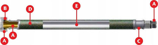 Tucai Water Connection Hose Taq Ww-3/8 X 3/8 Stainless Steel L=20cm
