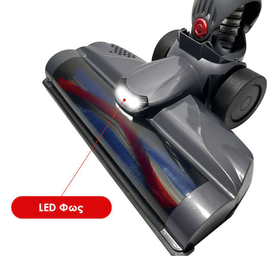 Royalty Line RL-HVC150 Wiederaufladbarer Stielstaubsauger 2 in 1 Stick & Hand 21.6V Rote