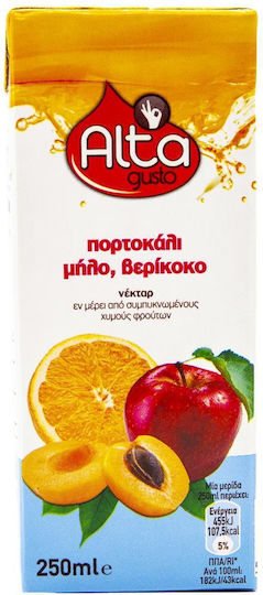 Alta Gusto Nectar Πορτοκάλι, Μήλο & Βερίκοκο 250ml 1buc