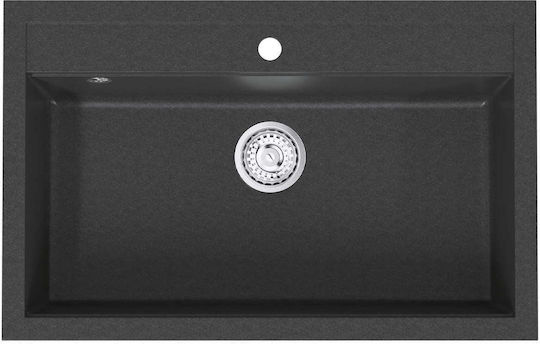 vidaXL Drop-In Küchenspüle aus Flüssigem Granit M79.5xP50.5cm Graue