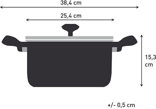 Tefal Excellence Saute Pan from Aluminum with Lid with Non-Stick Coating 24cm