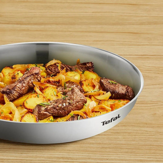 Tefal Duetto Τηγάνι από Ανοξείδωτο Ατσάλι 28cm