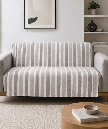 Silk Fashion Покривка Четириместен Диван Throw 180x320см Бежова