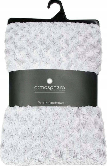 Atmosphera Bouclee Ριχτάρι Διθέσιου Καναπέ 180x230εκ. Λευκό