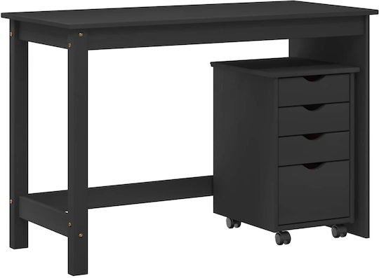 Schreibtisch Aus Massivholz Grau 112x50x75cm