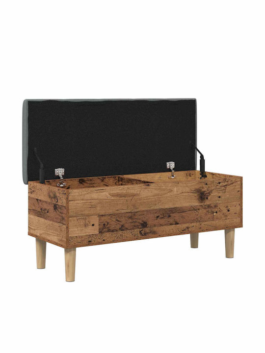 Outdoor Wooden Bench with Chest and Cushions 102x42x46cm