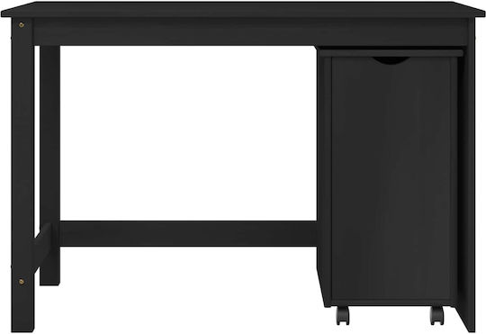 Бюро от Масивно Дърво Черно с USB Портове 75x50x112см